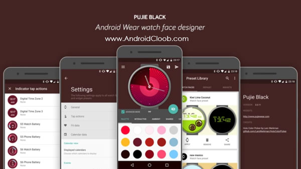 Pujie Black Watch Face دانلود Pujie Black Watch Face v3.5.47 ویجت ساعت هوشمند اندروید